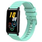 For Honor Watch ES 20mm Wavy Dot Pattern Solid Color Silicone Watch Band(Teal)