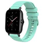 For Amazfit GTS 2E 20mm Wavy Dot Pattern Solid Color Silicone Watch Band(Teal)