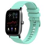 For Amazfit GTS 2 Mini 20mm Wavy Dot Pattern Solid Color Silicone Watch Band(Teal)