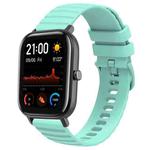 For Amazfit GTS 20mm Wavy Dot Pattern Solid Color Silicone Watch Band(Teal)