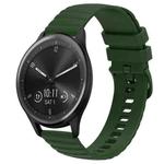 For Garmin Vivomove Sport 20mm Wavy Dot Pattern Solid Color Silicone Watch Band(Army Green)