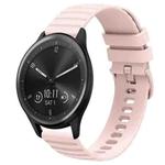 For Garmin Vivomove Sport 20mm Wavy Dot Pattern Solid Color Silicone Watch Band(Pink)