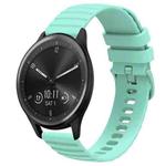 For Garmin Vivomove Sport 20mm Wavy Dot Pattern Solid Color Silicone Watch Band(Teal)
