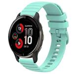 For Garmin Venu 2 Plus 20mm Wavy Dot Pattern Solid Color Silicone Watch Band(Teal)