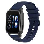 For Garmin Forerunner Sq2 Music 20mm Wavy Dot Pattern Solid Color Silicone Watch Band(Navy Blue)