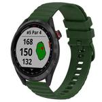 For Garmin Approach S40 20mm Wavy Dot Pattern Solid Color Silicone Watch Band(Army Green)
