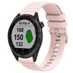 For Garmin Approach S40 20mm Wavy Dot Pattern Solid Color Silicone Watch Band(Pink)