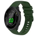For Garmin Forerunner 158 20mm Wavy Dot Pattern Solid Color Silicone Watch Band(Army Green)