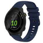 For Garmin Forerunner 55 20mm Wavy Dot Pattern Solid Color Silicone Watch Band(Navy Blue)