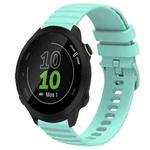 For Garmin Forerunner 55 20mm Wavy Dot Pattern Solid Color Silicone Watch Band(Teal)