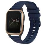 For Garmin Venu SQ 20mm Wavy Dot Pattern Solid Color Silicone Watch Band(Navy Blue)