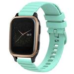 For Garmin Venu SQ 20mm Wavy Dot Pattern Solid Color Silicone Watch Band(Teal)