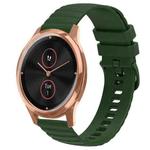 For Garminmove Luxe 20mm Wavy Dot Pattern Solid Color Silicone Watch Band(Army Green)