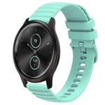 For Garminmove Style 20mm Wavy Dot Pattern Solid Color Silicone Watch Band(Teal)