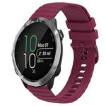 For Garmin Forerunner 645 Music 20mm Wavy Dot Pattern Solid Color Silicone Watch Band(Wine Red)