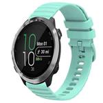 For Garmin Forerunner 645 Music 20mm Wavy Dot Pattern Solid Color Silicone Watch Band(Teal)