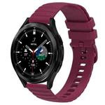 For Samsung  Galaxy Watch 4 Classic 42mm 20mm Wavy Dot Pattern Solid Color Silicone Watch Band(Wine Red)