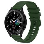 For Samsung  Galaxy Watch 4 Classic 42mm 20mm Wavy Dot Pattern Solid Color Silicone Watch Band(Army Green)