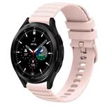 For Samsung  Galaxy Watch 4 Classic 42mm 20mm Wavy Dot Pattern Solid Color Silicone Watch Band(Pink)