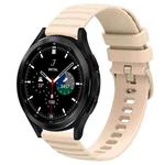 For Samsung  Galaxy Watch 4 Classic 42mm 20mm Wavy Dot Pattern Solid Color Silicone Watch Band(Beige)