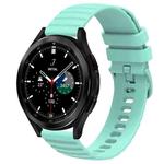 For Samsung  Galaxy Watch 4 Classic 42mm 20mm Wavy Dot Pattern Solid Color Silicone Watch Band(Teal)