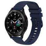 For Samsung  Galaxy Watch 4 Classic 46mm 20mm Wavy Dot Pattern Solid Color Silicone Watch Band(Navy Blue)