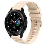 For Samsung  Galaxy Watch 4 Classic 46mm 20mm Wavy Dot Pattern Solid Color Silicone Watch Band(Beige)