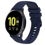 For Samsung Galaxy Watch Active 2 40mm 20mm Wavy Dot Pattern Solid Color Silicone Watch Band(Navy Blue)