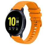 For Samsung Galaxy Watch Active 2 40mm 20mm Wavy Dot Pattern Solid Color Silicone Watch Band(Yellow)