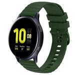 For Samsung Galaxy Watch Active 2 40mm 20mm Wavy Dot Pattern Solid Color Silicone Watch Band(Army Green)