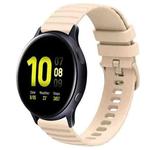 For Samsung Galaxy Watch Active 2 40mm 20mm Wavy Dot Pattern Solid Color Silicone Watch Band(Beige)