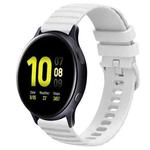 For Samsung Galaxy Watch Active 2 44mm 20mm Wavy Dot Pattern Solid Color Silicone Watch Band(White)