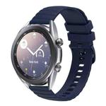 For Samsung Galaxy Watch3 45mm 22mm Wavy Dot Pattern Solid Color Silicone Watch Band(Navy Blue)