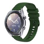 For Samsung Galaxy Watch3 45mm 22mm Wavy Dot Pattern Solid Color Silicone Watch Band(Army Green)