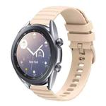 For Samsung Galaxy Watch3 45mm 22mm Wavy Dot Pattern Solid Color Silicone Watch Band(Beige)