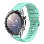 For Samsung Galaxy Watch3 45mm 22mm Wavy Dot Pattern Solid Color Silicone Watch Band(Teal)