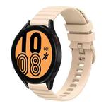 For Samsung Galaxy Watch 46mm 22mm Wavy Dot Pattern Solid Color Silicone Watch Band(Beige)