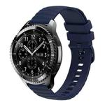 For Samsung Gear S3 Classic 22mm Wavy Dot Pattern Solid Color Silicone Watch Band(Navy Blue)