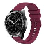 For Samsung Gear S3 Classic 22mm Wavy Dot Pattern Solid Color Silicone Watch Band(Wine Red)