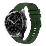 For Samsung Gear S3 Classic 22mm Wavy Dot Pattern Solid Color Silicone Watch Band(Army Green)