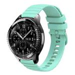For Samsung Gear S3 Classic 22mm Wavy Dot Pattern Solid Color Silicone Watch Band(Teal)