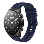 For Xiaomi MI Watch S1 Pro 22mm Wavy Dot Pattern Solid Color Silicone Watch Band(Navy Blue)