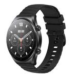 For Xiaomi MI Watch S1 Pro 22mm Wavy Dot Pattern Solid Color Silicone Watch Band(Black)
