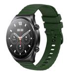 For Xiaomi MI Watch S1 Pro 22mm Wavy Dot Pattern Solid Color Silicone Watch Band(Army Green)