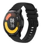 For Xiaomi MI Watch Color 2 22mm Wavy Dot Pattern Solid Color Silicone Watch Band(Black)