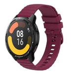 For Xiaomi MI Watch Color 2 22mm Wavy Dot Pattern Solid Color Silicone Watch Band(Wine Red)
