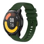 For Xiaomi MI Watch Color 2 22mm Wavy Dot Pattern Solid Color Silicone Watch Band(Army Green)