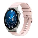 For Huawei Watch GT3 Pro 46mm 22mm Wavy Dot Pattern Solid Color Silicone Watch Band(Pink)