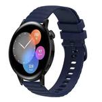 For Huawei Watch GT3 46mm 22mm Wavy Dot Pattern Solid Color Silicone Watch Band(Navy Blue)