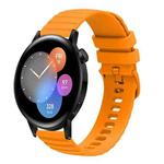 For Huawei Watch GT3 46mm 22mm Wavy Dot Pattern Solid Color Silicone Watch Band(Yellow)